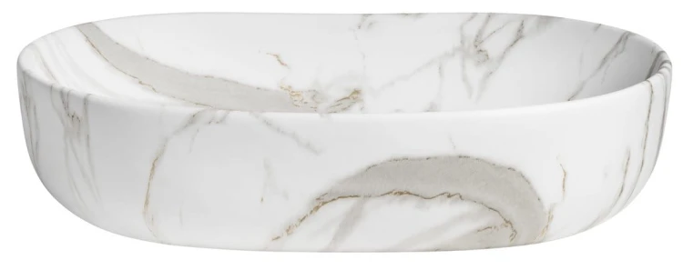 CALEO umywalka ceramiczna nabłatowa, 60x42cm, bianco carrara #2