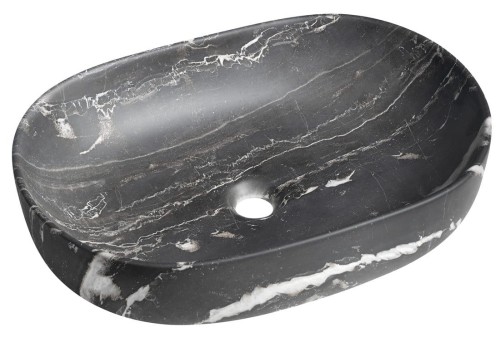 CALEO umywalka ceramiczna nabłatowa, 60x42cm, carnico marmor