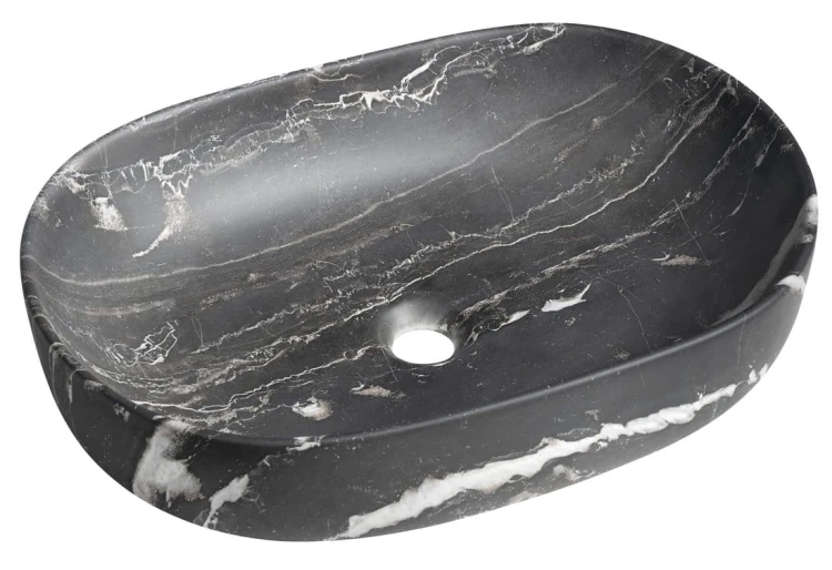 CALEO umywalka ceramiczna nabłatowa, 60x42cm, carnico marmor