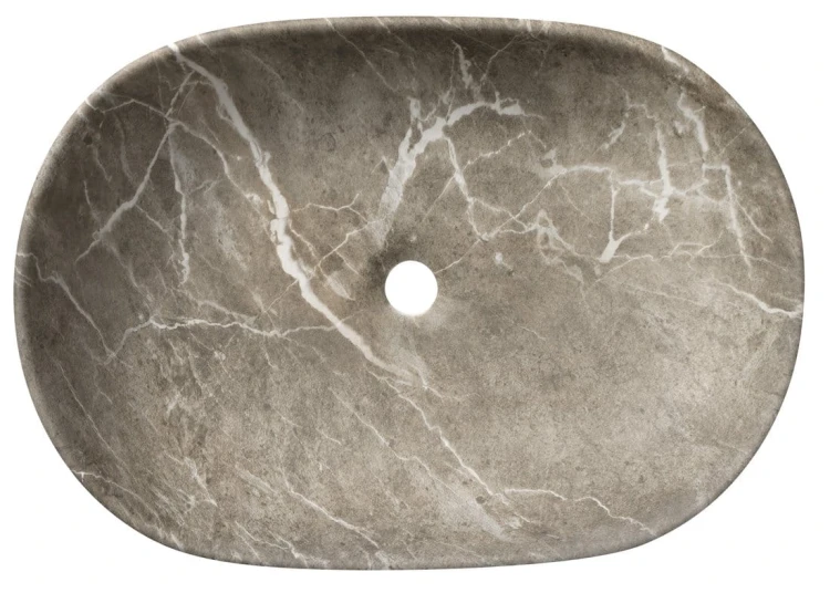 CALEO umywalka ceramiczna nabłatowa, 60x42cm, breccia marmor #5