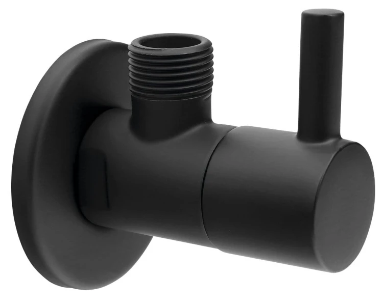 Kątowy zawór kulowy 1/2"x3/8“, okrągły, czarny mat