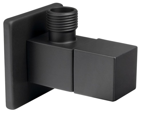 Kątowy zawór kulowy 1/2"x3/8“, kwadratowy, czarny mat