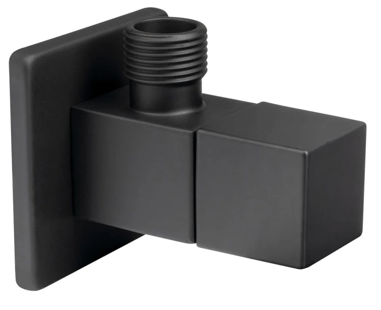 Kątowy zawór kulowy 1/2"x3/8“, kwadratowy, czarny mat