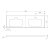 Rysunek techniczny - BRAHEA Rockstone blat z 2 otworami 161x51,5cm (80+80cm), biały mat