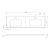 Rysunek techniczny - BRAHEA Rockstone blat z 2 otworami 181x51,5cm (90+90cm), biały mat