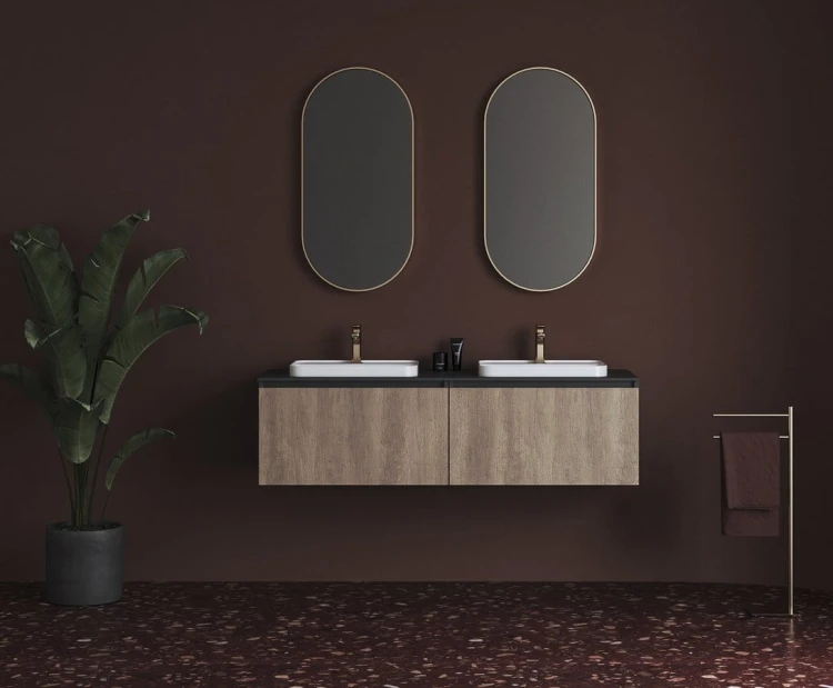 BRAHEA umywalka podwójna 161x51,5cm (80+80cm), Rockstone, biały mat #2