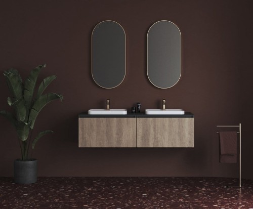 BRAHEA umywalka podwójna 181x51,5cm (90+90cm), Rockstone, biały mat #2