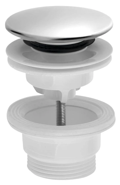 Korek umywalkowy 5/4“, klik-klak, duży grzybek, 4-45mm, ABS/stal nierdzewna