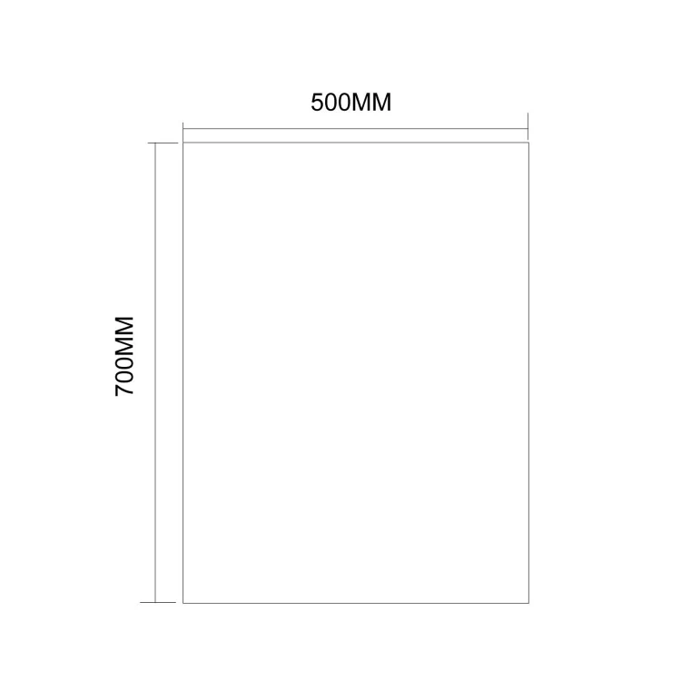 Rysunek techniczny - SECA lustro ze ściętą krawędzią 50x70cm, CU free