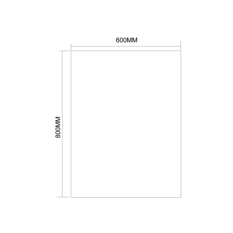 Rysunek techniczny - SECA lustro ze ściętą krawędzią 60x80cm, CU free