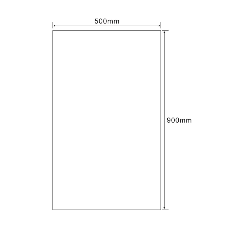 Rysunek techniczny - SECA lustro ze ściętą krawędzią 50x90cm, CU free