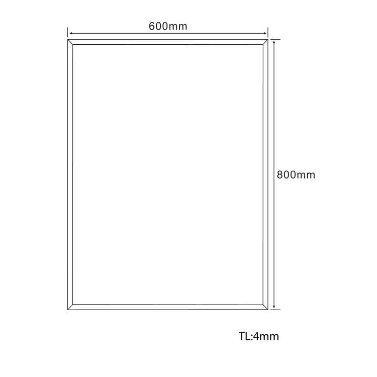 Rysunek techniczny - FLANCO lustro fazowane 60x80cm, CU free
