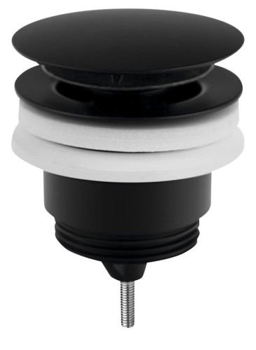 Odpływ umywalkowy 5/4”, klik-klak, duży korek, 10-45mm, czarny mat