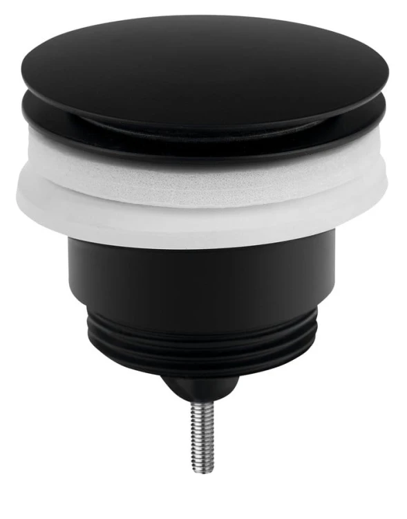 Odpływ umywalkowy 5/4”, klik-klak, duży korek, 10-45mm, czarny mat #3
