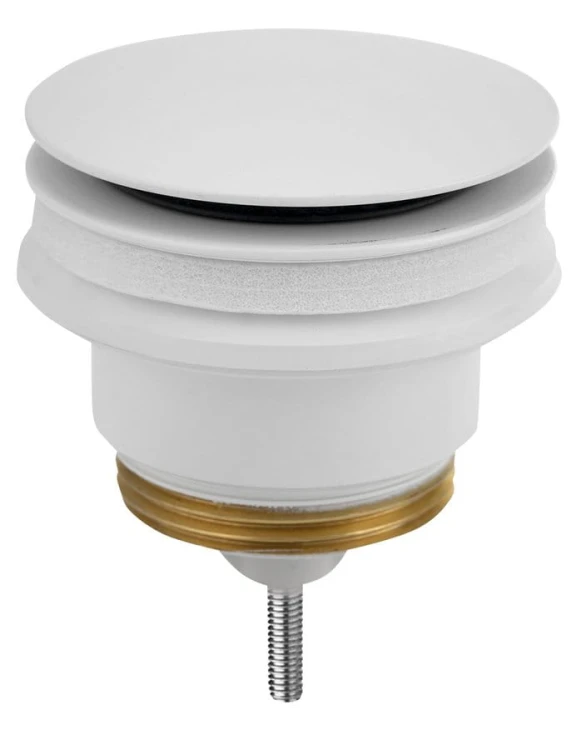 Odpływ umywalkowy 5/4”, klik-klak, duży korek, 10-45mm, biały mat #4