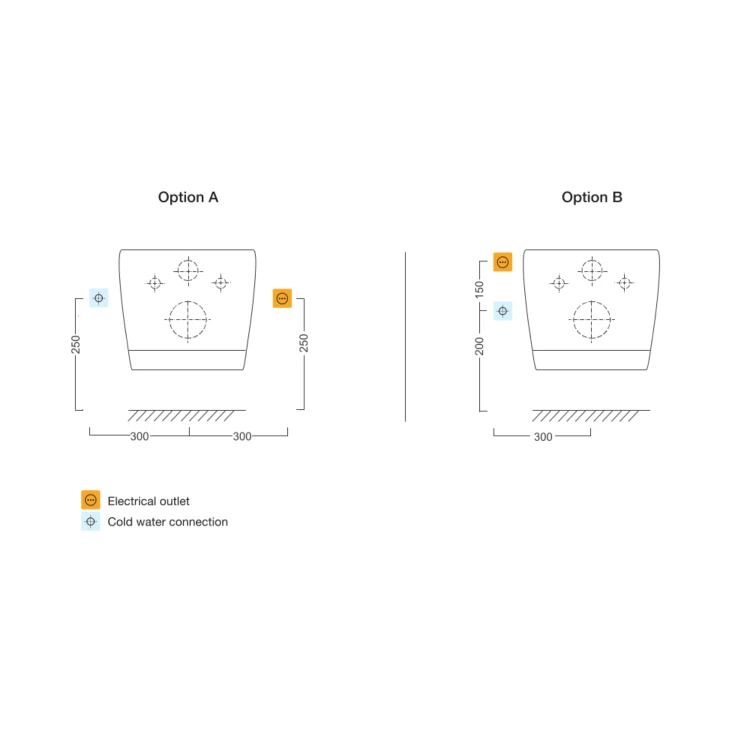 Rysunek techniczny - BLOOMING EKO PLUS elektroniczny bidet