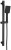 Zestaw prysznicowy, przesuwny uchwyt 680mm, czarny mat