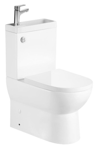 JALTA HYGIE kompakt WC z umywalką, Rimless, odpływ poziomy/pionowy, biały