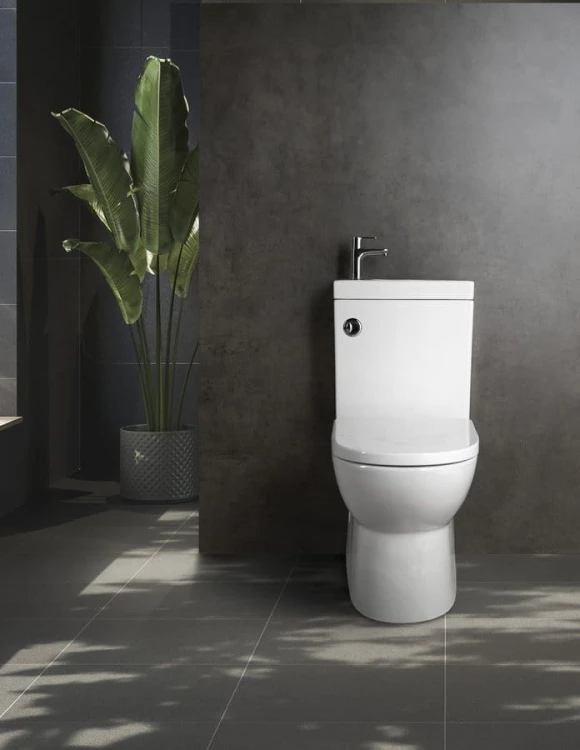 JALTA HYGIE kompakt WC z umywalką, Rimless, odpływ poziomy/pionowy, biały #3