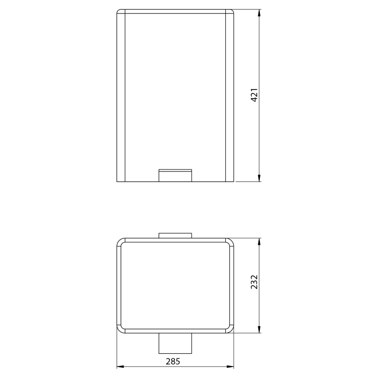 Rysunek techniczny - Kosz na śmieci 12l, Soft Close, stal nierdzewna mat
