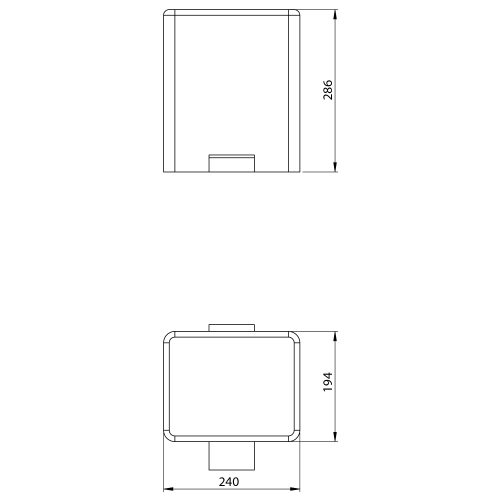 Rysunek techniczny - Kosz na śmieci 5l, Soft Close, stal nierdzewna mat