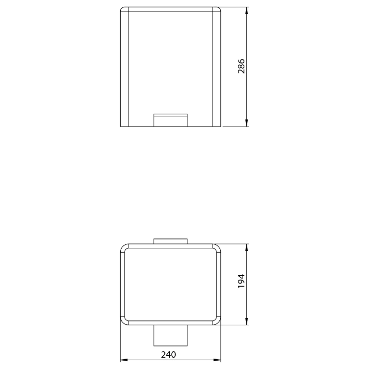 Rysunek techniczny - Kosz na śmieci 5l, Soft Close, stal nierdzewna mat