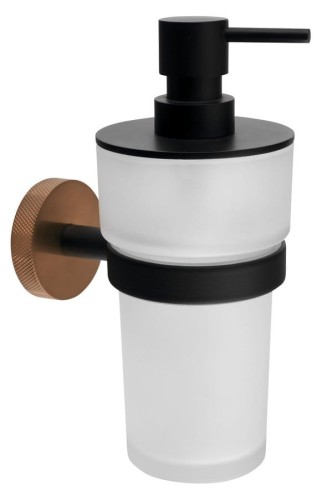 LARISSA mydleniczka 250ml, skło mleczne, czarny/miedź mat #2