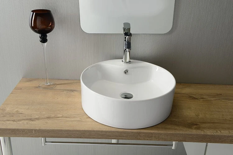 YAKARTA umywalka ceramiczna nablatowa, średnica 46cm, biały #4
