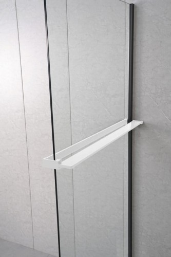 Półka z funkcją skracania do kabiny prysznicowej Walk-in 60-140cm, biały mat #2