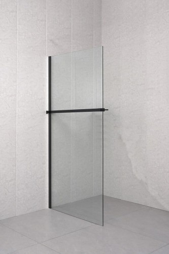 Półka z funkcją skracania do kabiny prysznicowej Walk-in 60-140cm, czarny mat #2