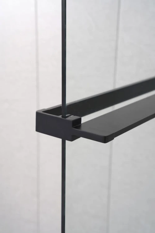 Półka z funkcją skracania do kabiny prysznicowej Walk-in 60-140cm, czarny mat #3