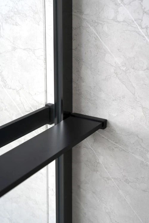 Półka z funkcją skracania do kabiny prysznicowej Walk-in 60-140cm, czarny mat #4