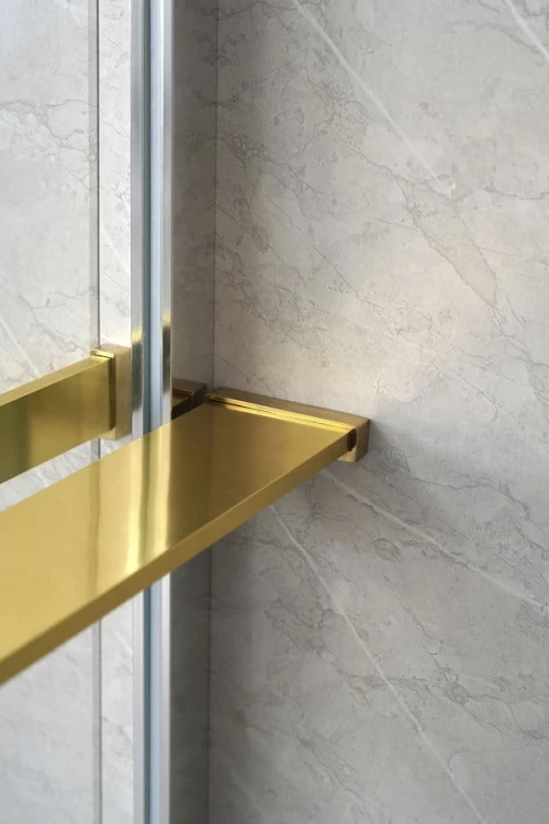 Półka z funkcją skracania do kabiny prysznicowej Walk-in 60-140cm, złoto mat #2