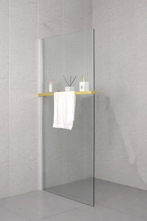 Półka z funkcją skracania do kabiny prysznicowej Walk-in 60-140cm, złoto mat #6