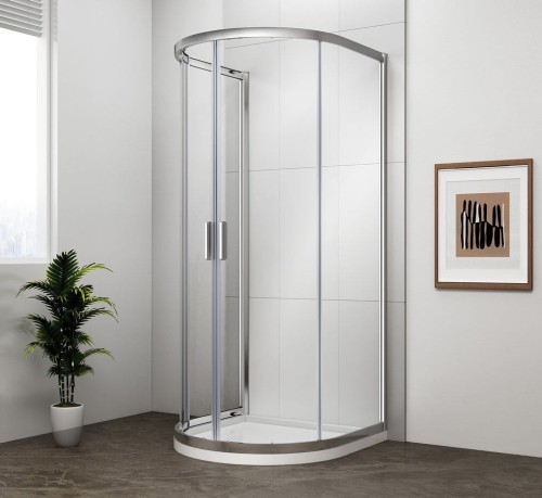 EASY kabina prysznicowa półokrągła 900x900mm, szkło czyste