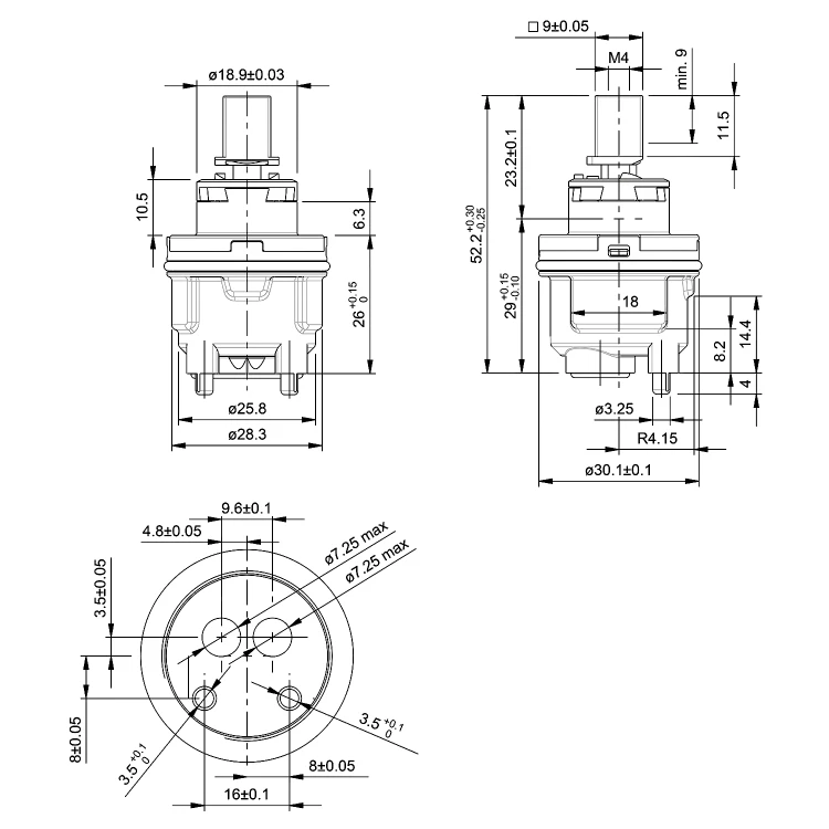 Rysunek techniczny - Głowica zamienna 30mm
