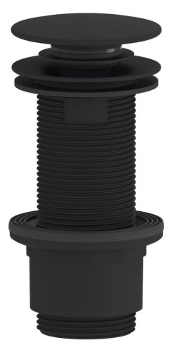 Odpływ umywalkowy 5/4”, klik-klak, duży korek, 10-80mm, ABS/czarny mat