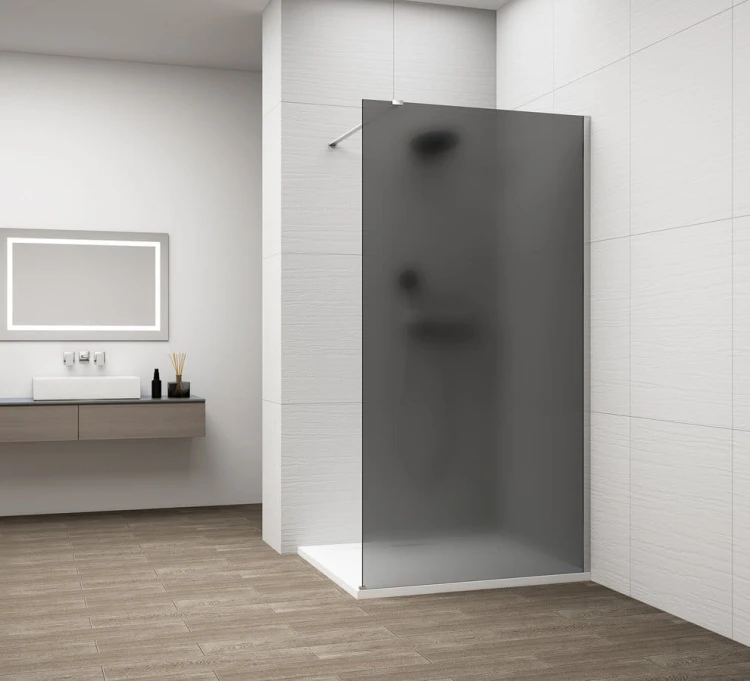 ESCA CHROME jednoczęściowa kabina przysznicowa Walk-In, montaż przy ścianie, szkło mat dymione, 700 mm