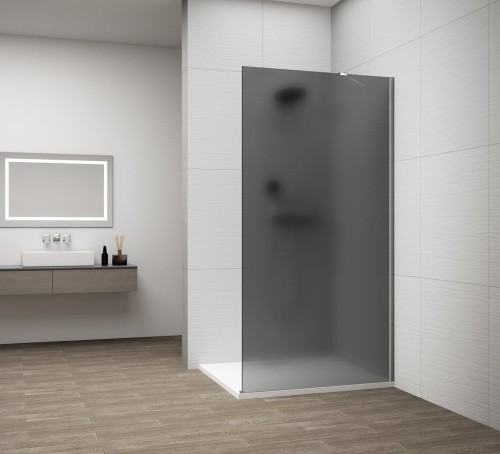 ESCA CHROME jednoczęściowa kabina przysznicowa Walk-In, montaż przy ścianie, szkło mat dymione, 700 mm #2