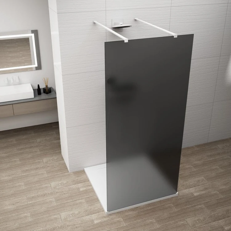 ESCA WHITE MATT jednoczęściowa kabina przysznicowa Walk-In, szklo dymione, 1000 mm