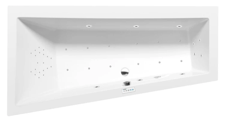 ANDRA L wanna z hydromasażem, 160x90x45cm, Highline Hydro-Air, chrom