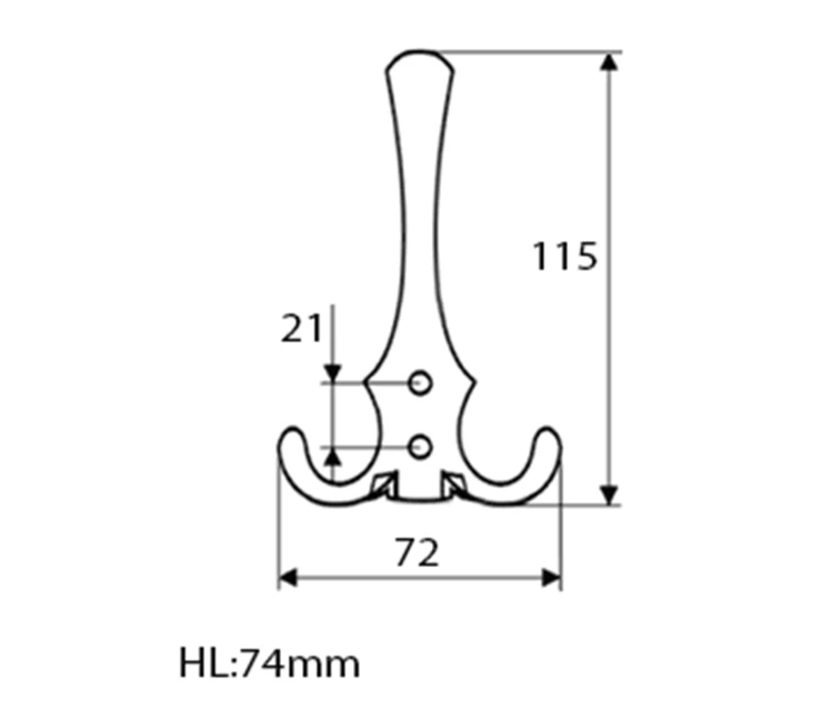 Rysunek techniczny - Haczyk duźy, czarny mat