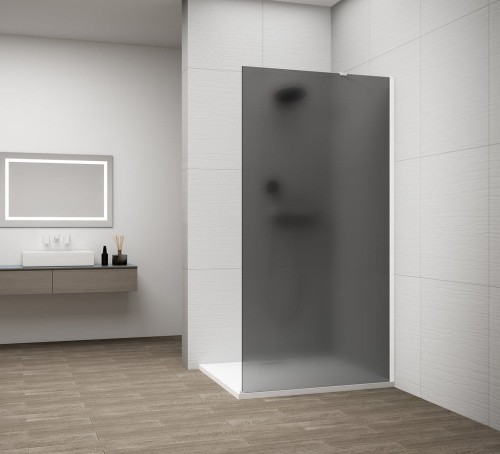 ESCA WHITE MATT jednoczęściowa kabina przysznicowa Walk-In, montaż przy ścianie, szkło mat dymione, 1200 mm #2