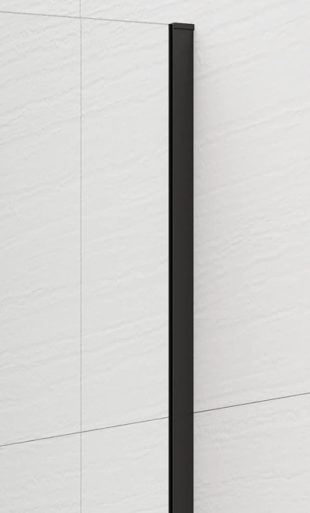 ESCA BLACK MATT jednoczęściowa kabina przysznicowa Walk-In, montaż przy ścianie, szkło mat dymione, 1400 mm #2