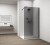ESCA BLACK MATT jednoczęściowa kabina przysznicowa Walk-In, montaż przy ścianie, szkło mat dymione, 1500 mm
