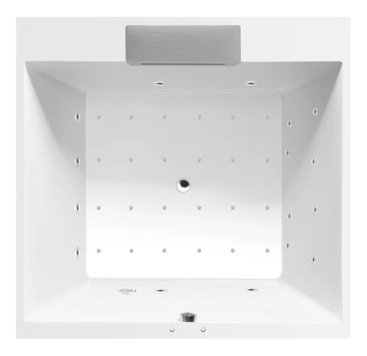 CAME FALLS wanna z hydromasażem, 175x175x50cm, Active Hydro-Air, chrom