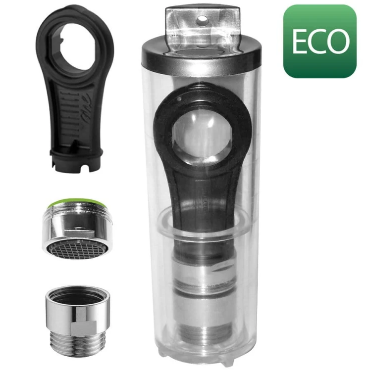 ECO SET redukcja do węża prysznicowego 6 l/min, perlator 6 l/min, gwint zewnętrzny M24x1 i klucz, chrom