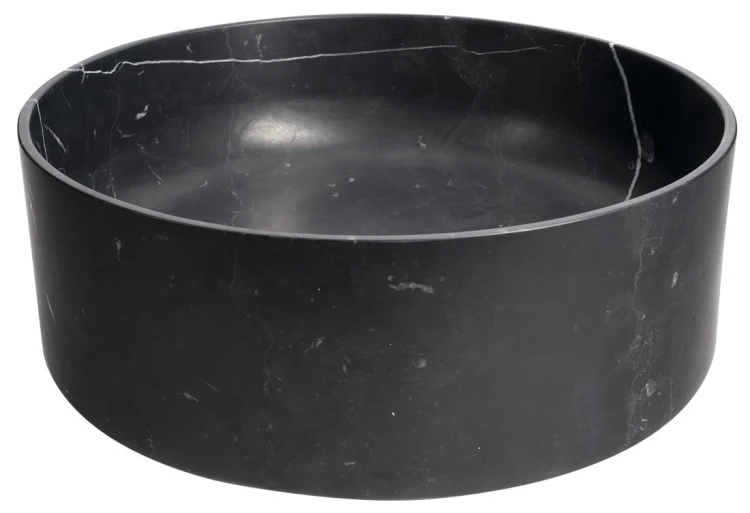 BLOK kamienna umywalka nablatowa, średnica 40cm, czarny mat Marquin #2
