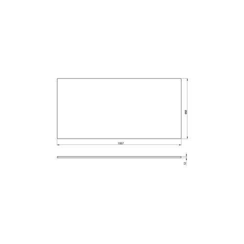 Rysunek techniczny - PREMIO blat kompaktowy 100,7x1,2x48,8cm, czarny mat