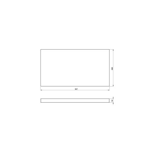 Rysunek techniczny - AVICE blat pod umywalkę 90,7x48,8cm, grubość 5cm, dąb Rover